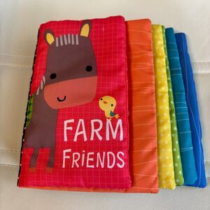 Silver Dolphin Farm Friends Soft Cloth Baby Book Colorful Farm Animals Infant To